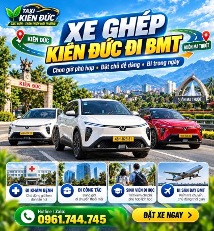 Xe Ghép Kiến Đức Đi BMT | Kinh Nghiệm Đi & Đặt Xe