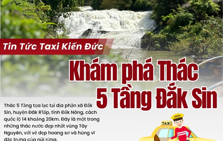 Khám phá Thác 5 Tầng Đắk Sin Cùng Taxi Kiến Đức