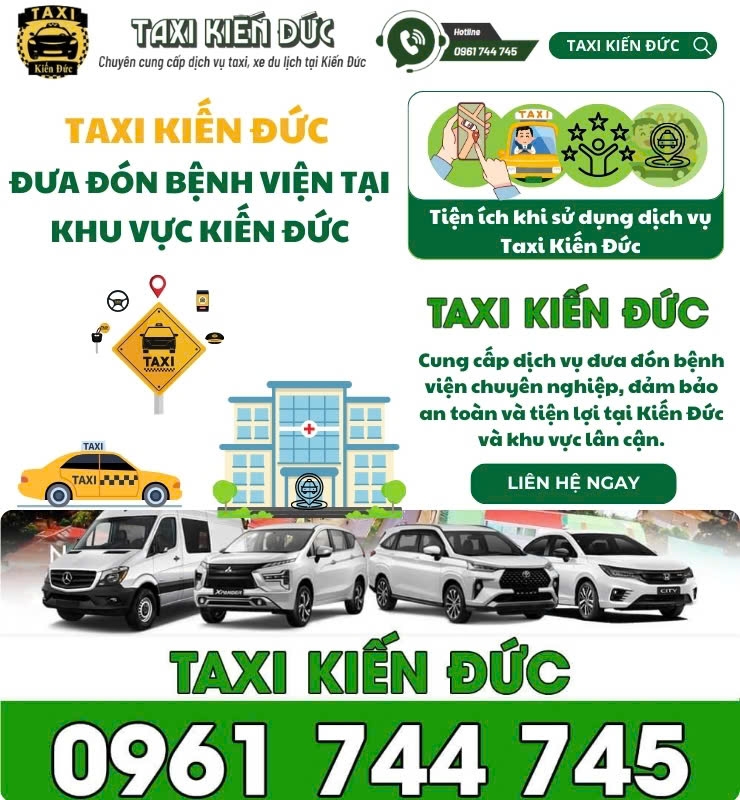 Taxi Kiến Đức Đưa đón Bệnh Viện tại khu vực Kiến Đức