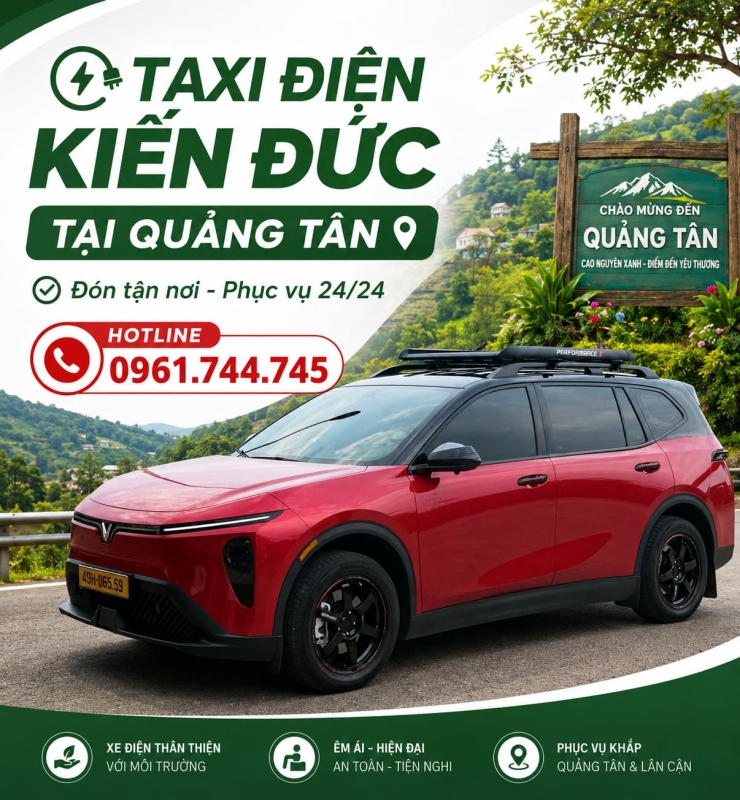 Taxi Điện Kiến Đức tại Quảng Tân – Gọi Xe 24/24