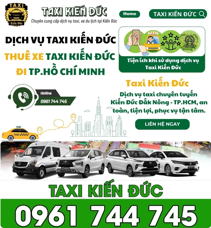Taxi Kiến Đức đi TP. Hồ Chí Minh - Taxi chất lượng - giá rẻ 