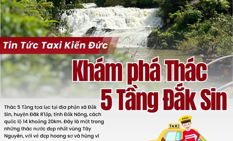 Khám phá Thác 5 Tầng Đắk Sin Cùng Taxi Kiến Đức