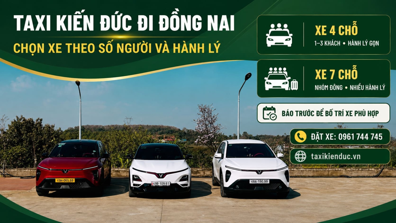 Taxi Kiến Đức đón khách tại nhà trước chuyến đi Đồng Nai