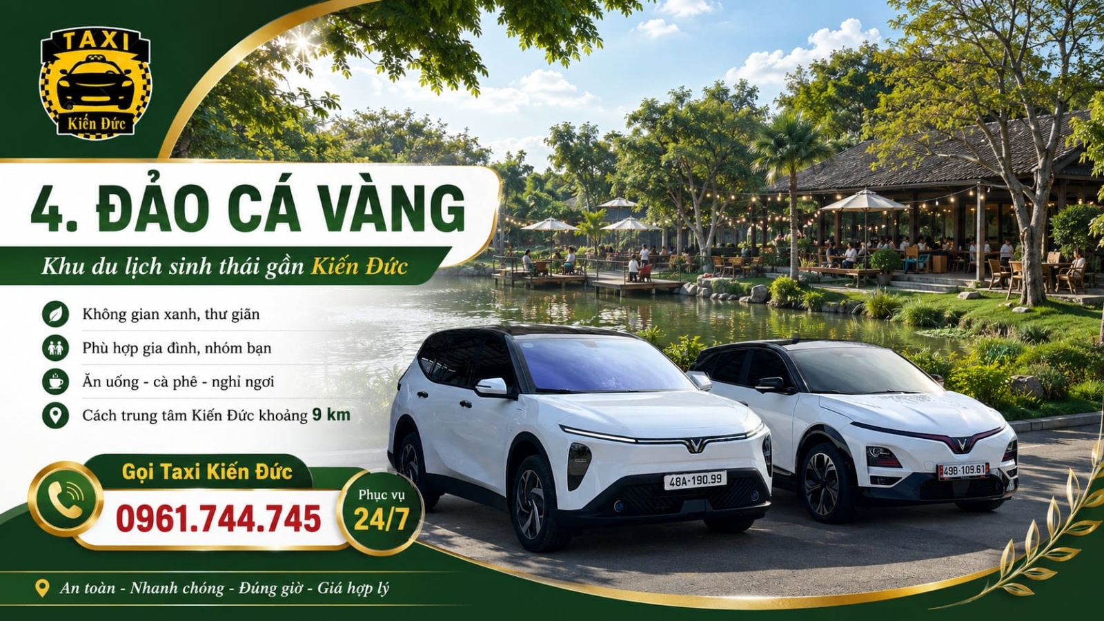 Khu du lịch sinh thái Đảo Cá Vàng gần Kiến Đức