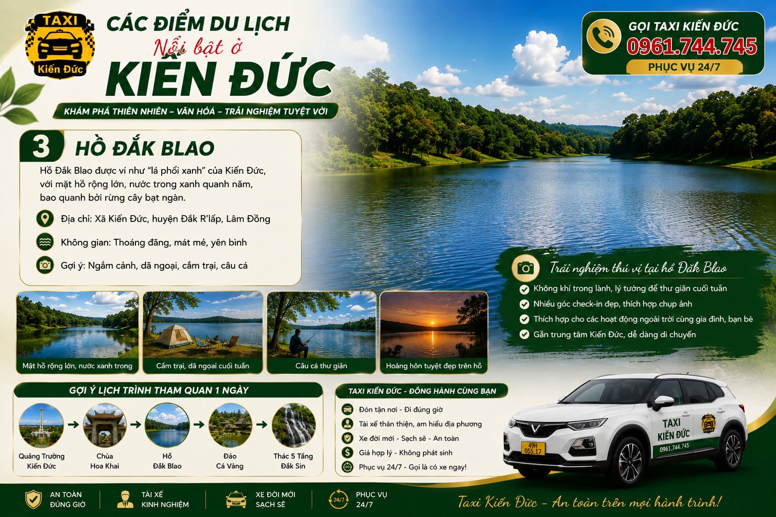Hồ Đắk Blao điểm tham quan thiên nhiên tại Kiến Đức