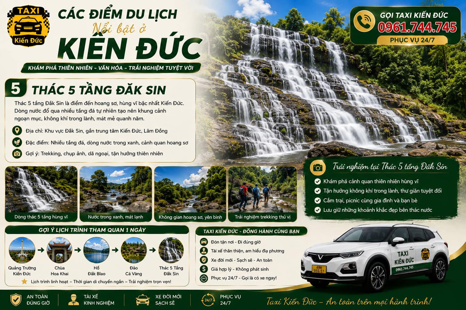 Thác 5 Tầng điểm tham quan thiên nhiên gần Kiến Đức