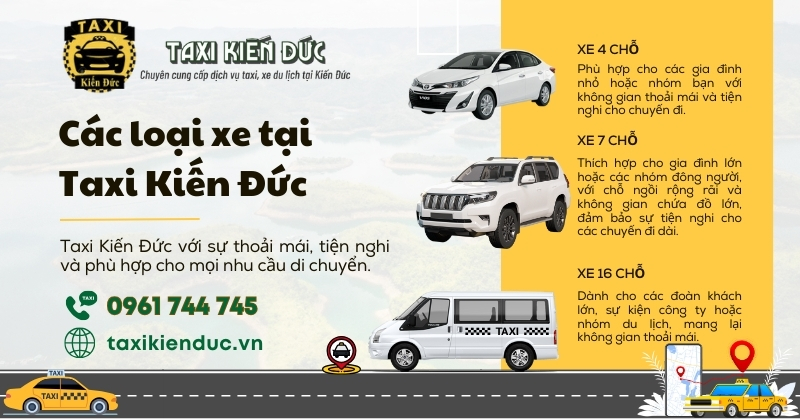 Các loại xe tại Taxi Kiến Đức