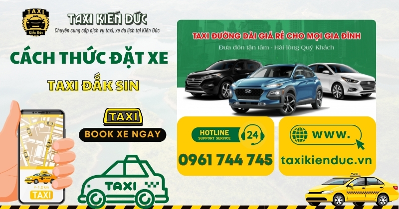 Cách thức đặt xe Taxi Đắk Sin